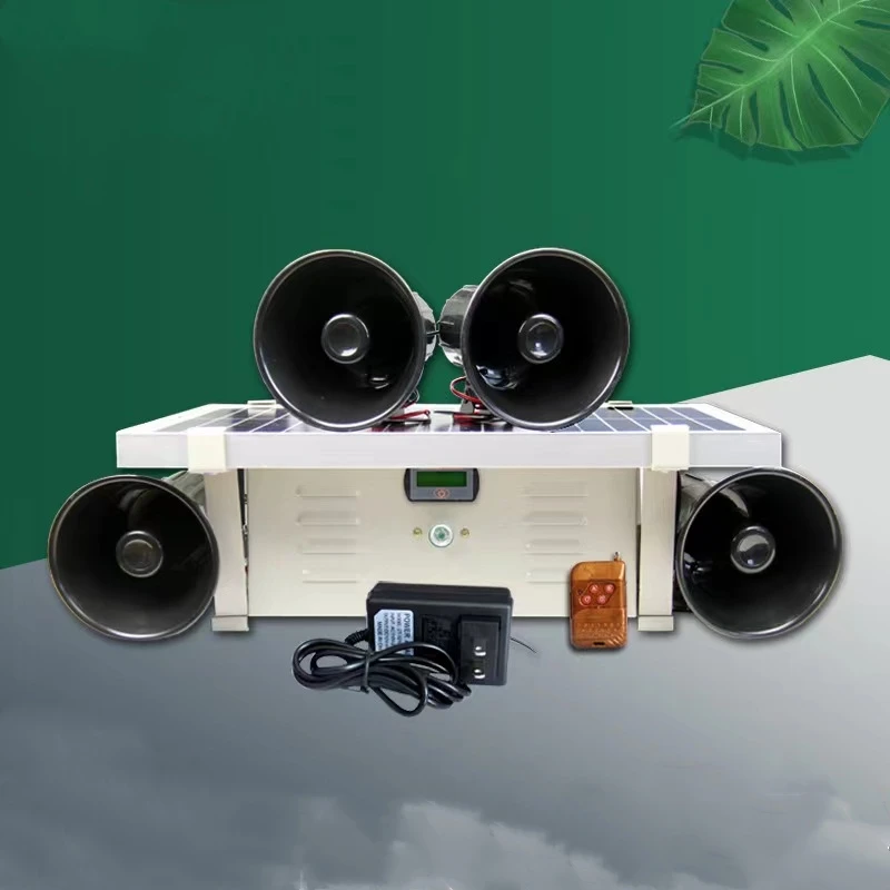 Effective Solar Powered Voice Device Scare Bird Repellent with Ultrasonic LED for Fishpond Garden Airport Farm to Control Bird
