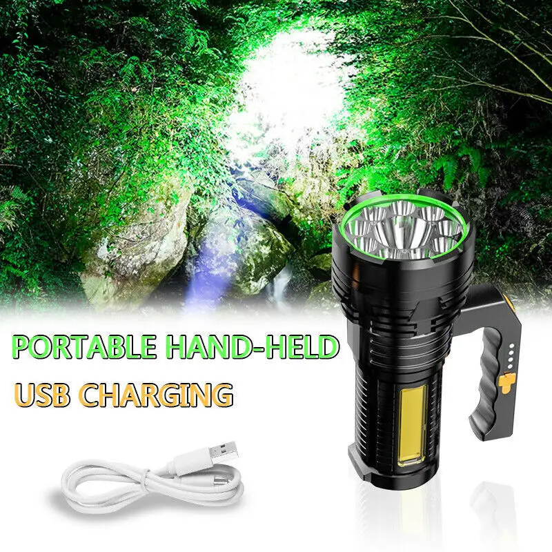 Warsun X590 1300 Lumen Powerful Rechargeable Flashlights&Torches LED Searchlights Rotating Outdoor Sky COB Working Search lights