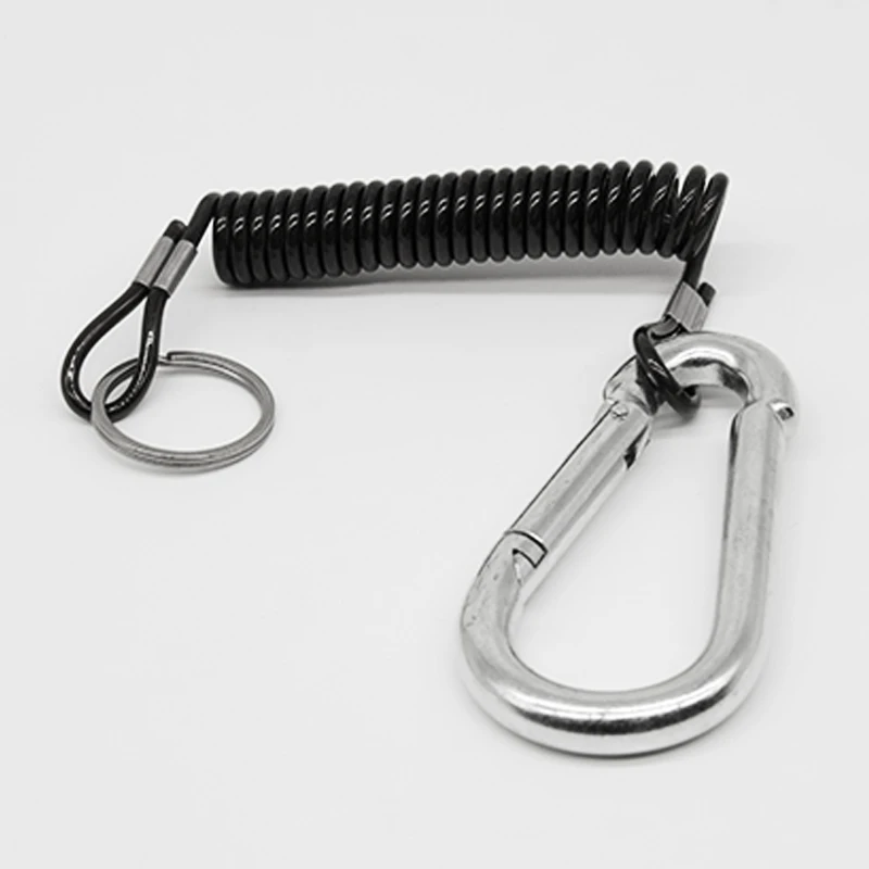steel wire cable spring plastic tool lanyard coiled extention spiral cord tool tether tools security lanyard