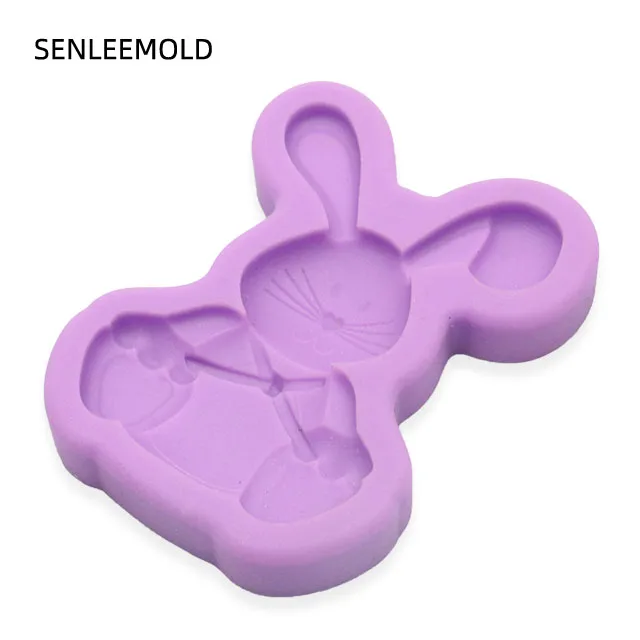 3d animal easter bunny cake decorating tools with chocolate fondant clay decoration silicone mold