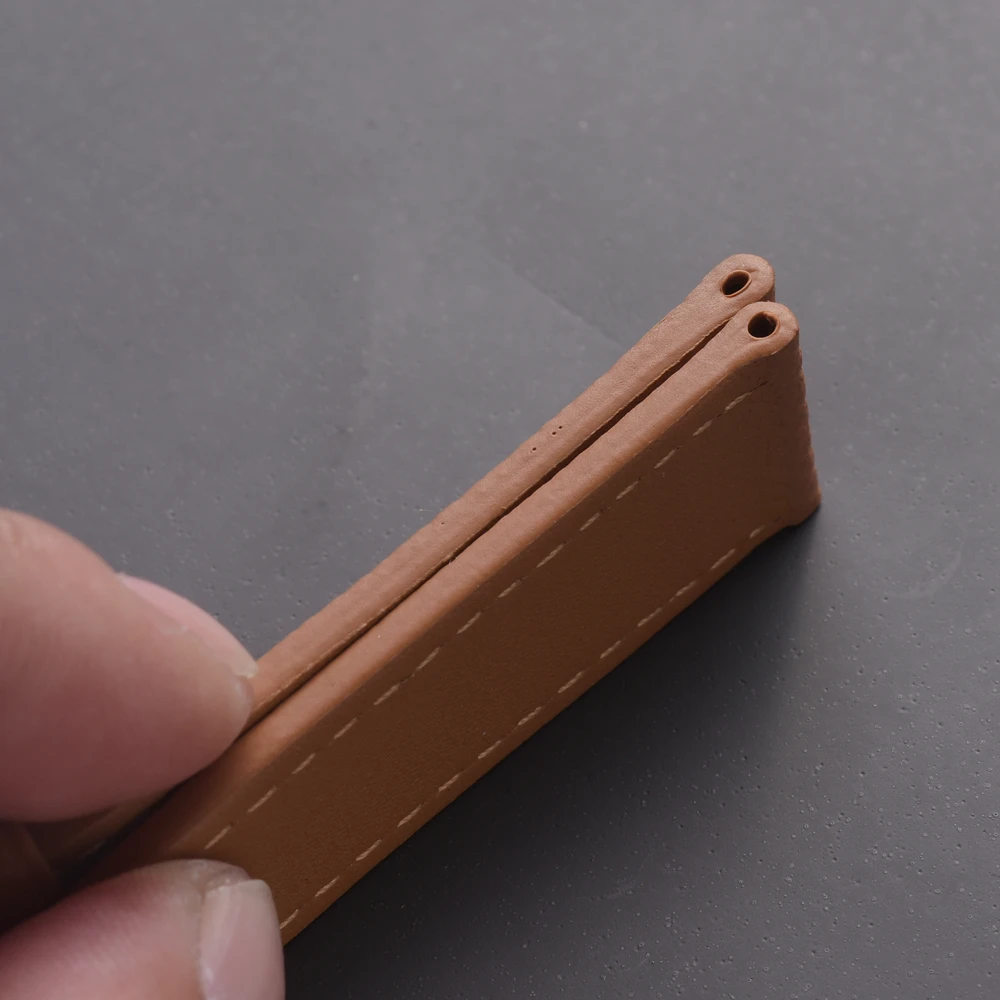 LAIHE Palm Pattern Classical 20mm 22mm Leather Band Genuine Leather Watch Strap