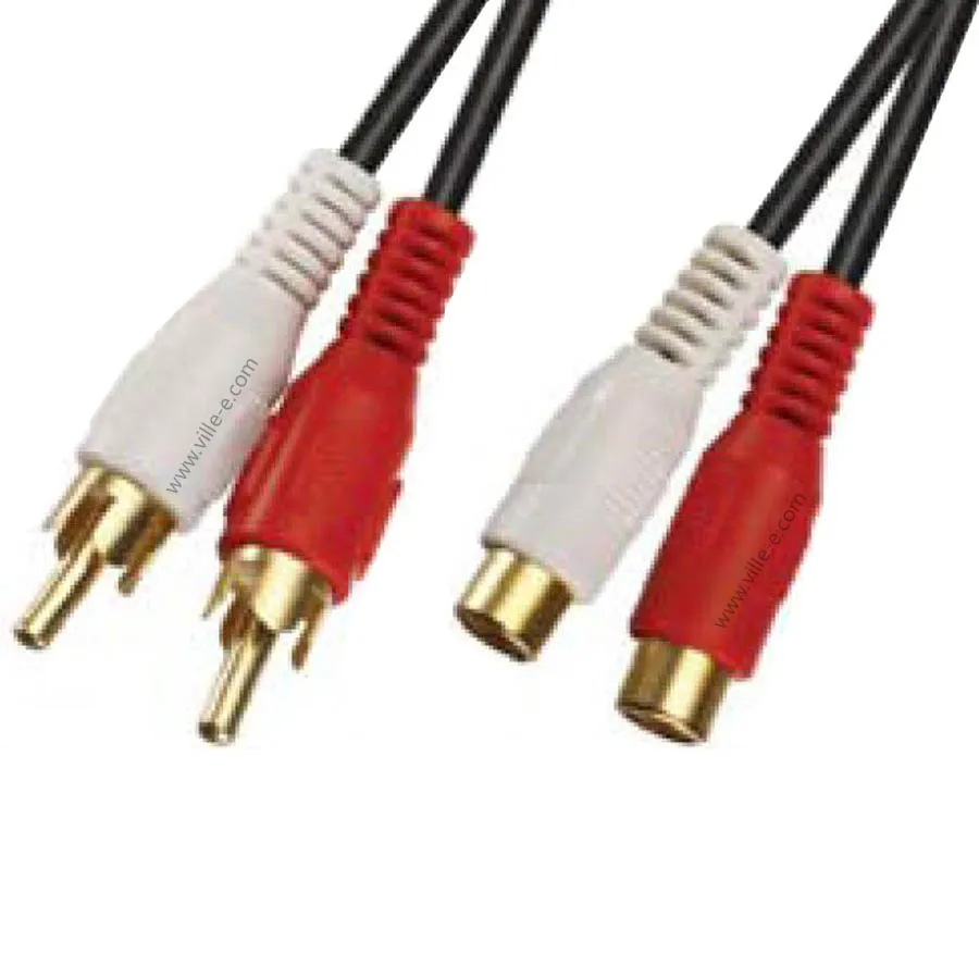 
RC002 Gold plating Two heads RCA cable 2RCA to 2RCA female to male Audio Power Av Cable 