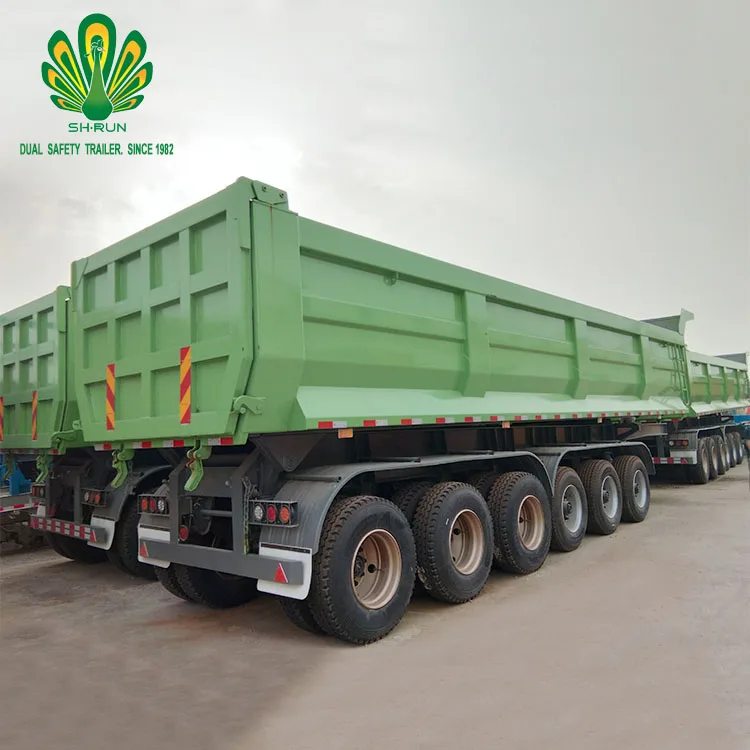Low Price 3 4 5 6 Axle 80 Ton U-Shape Self Discharge Rear End Tipper Dump Trailer Truck Semi Trailer for Sale