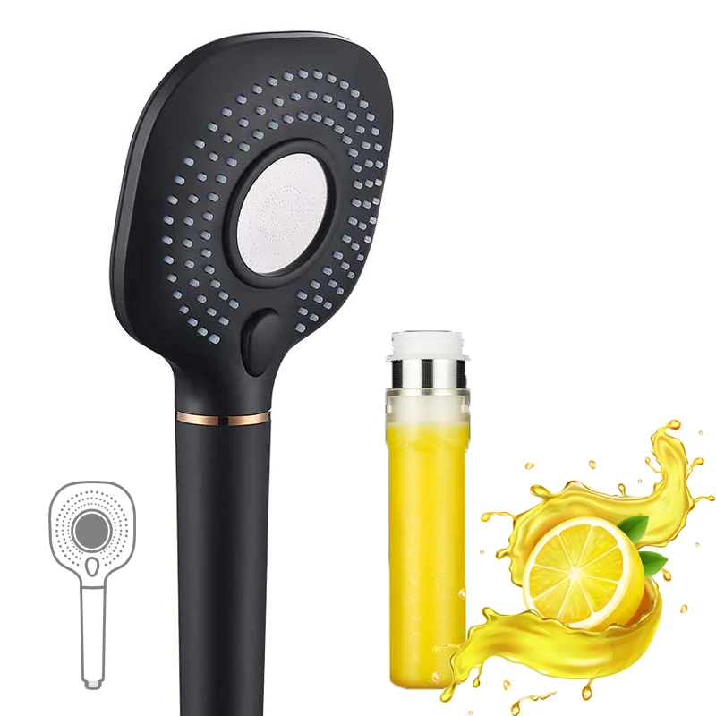 Filter handheld showerhead high pressure 3 settings ACF spray for hard water Vitamin C shower Ionic filter Shower Head