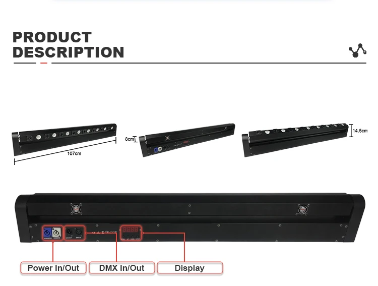 8 Глаз dmx вращающийся луч движущаяся головка красный лазерный свет освещения