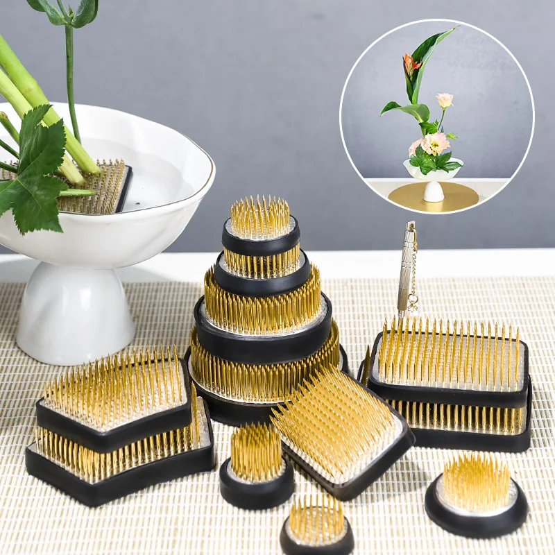 Japanese Rectangle Copper Material Ceramic Frogs kenzan ikebana flower frog Kenzan for flower arrangement tools