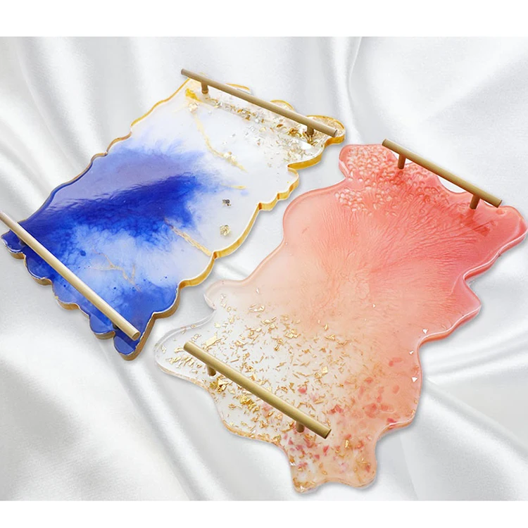 Epoxy Resin Tray Silicone  mould  with a pair of middle size handle