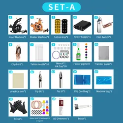 Wholesale Supply of Students Tattoo Machine Kit Set Tattoo Power Supply Needles Professional Tattoo Kit