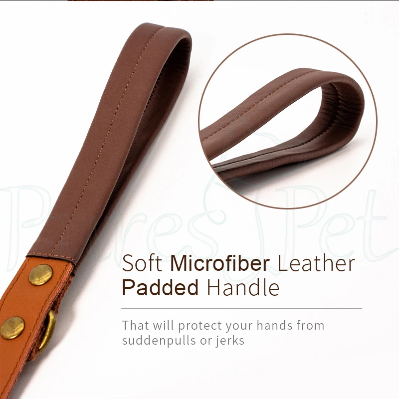 High Quality Dog Accessories Metal Buckle Designs Pet Collar Leashes Outdoors Waterproof leather dog leash