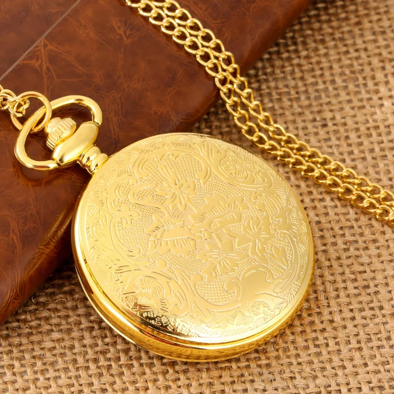 Charming Diamond-encrusted Luxury Owl Golden Handicraft Artwork Hollow Quartz Pocket Watch Necklace Sweater Pendant Chain Clock