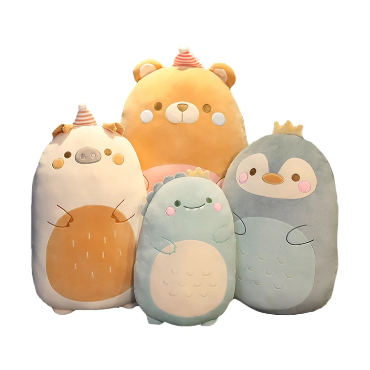 Cute Funny Stuffed Animal Shape Pillow Toy for Baby Kids Sleeping customized Bear Dinosaur Plush Pillow Toys