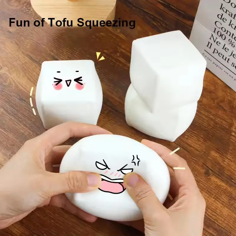 2024 Squeezed Tofu Soft Shaping Random Deformation Soft Squishy Stretchy Toy Stress Relief For Kids And Adults Wholesale