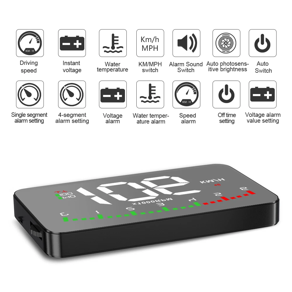 Speeding Alarm Windshield Projector Lcd Speedometer Digital Hud Car Head Up Display Obd Meter For Car