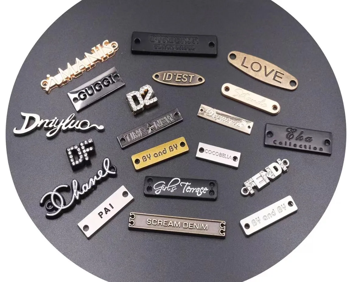 Customized Logo Design Alloy Brand Metal Name Tag With Best Price High Quality metal tags