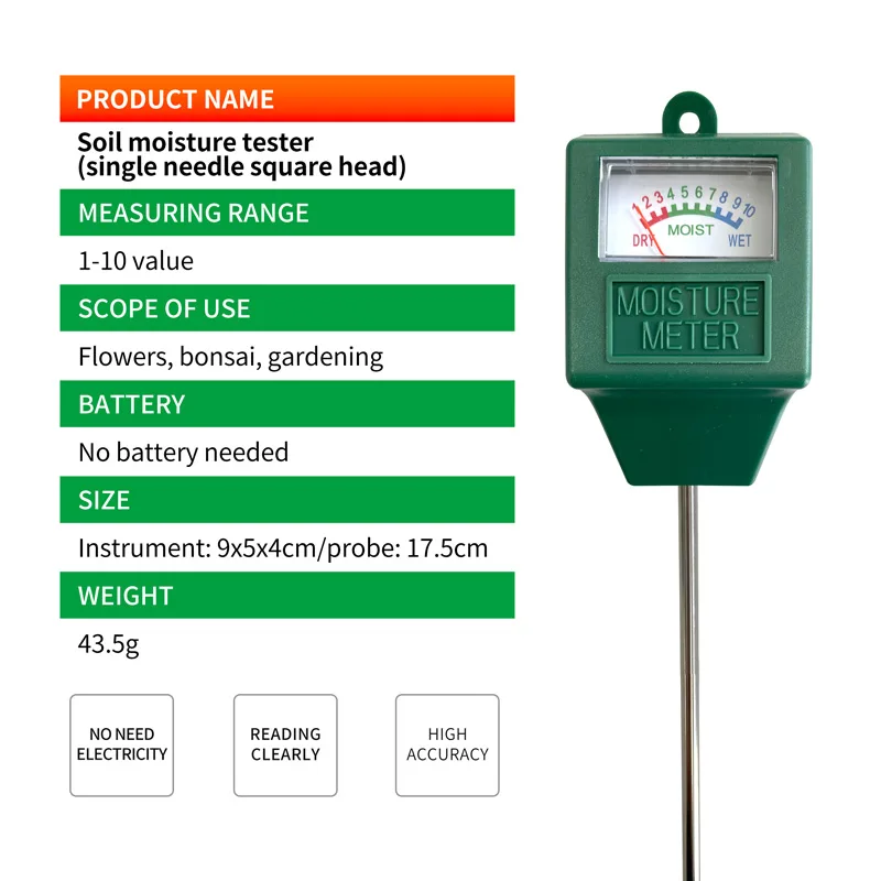 Flowerpot Soil Moisture Meter Soil Moisture Tester No battery required Soil Hygrometer in Agriculture
