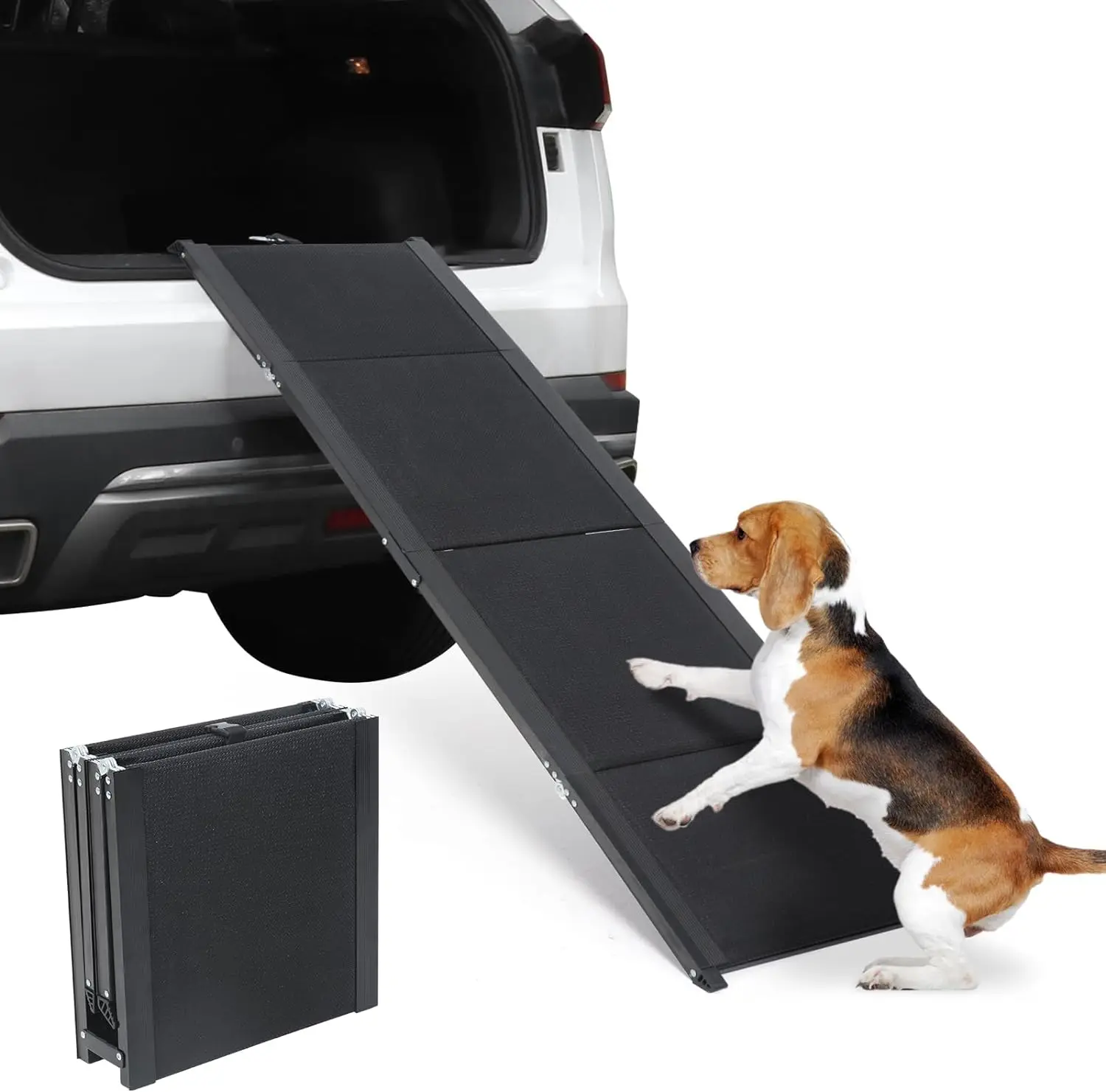 CANBO Pet Ramp with Non-Slip Surface Portable Outdoor Dog Car Ramp Foldable Aluminum Dog Ladder