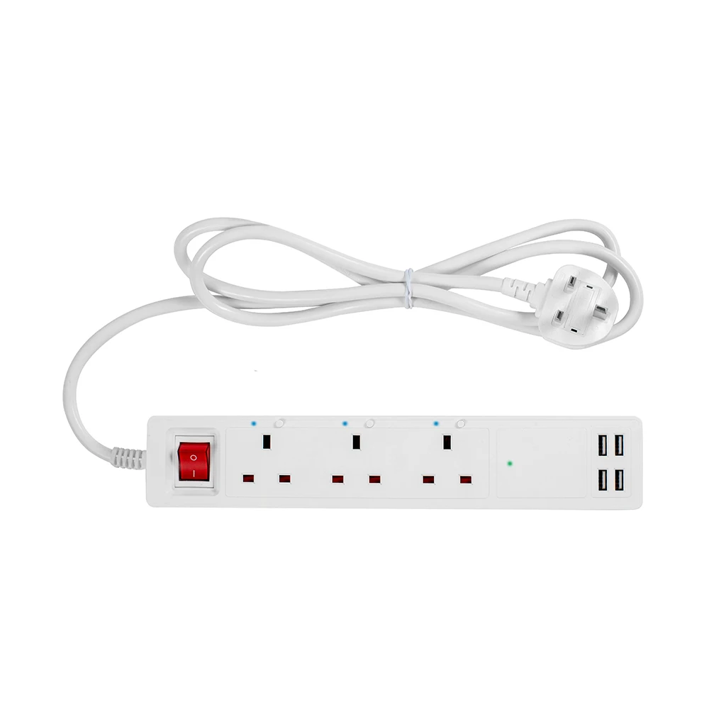18 Вт Quick charge 3,0 smart wifi power strip uk/ru/universal 3 way 1,8 м кабель Электрический удлинитель с 4 usb зарядным устройством для телефона