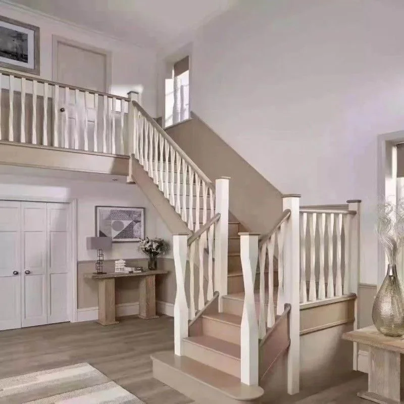 Professional Manufacture interior Solid Wood Staircase Railing Modern Luxury Stair Railings Easy Install Wood stair railing