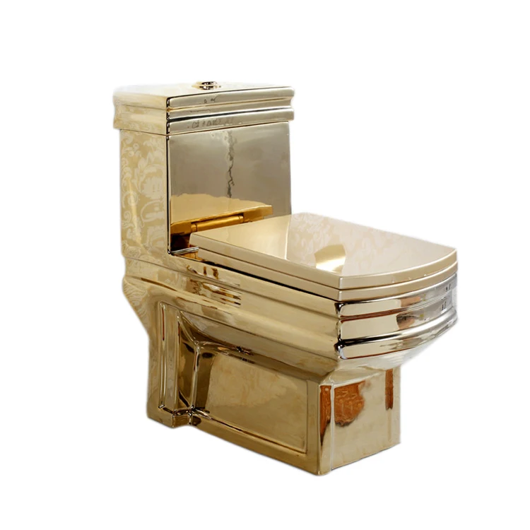 
Gold Toilet KD-10GPB Square Toilet Seat One-piece Water Closet Luxury Sanitary Ware 