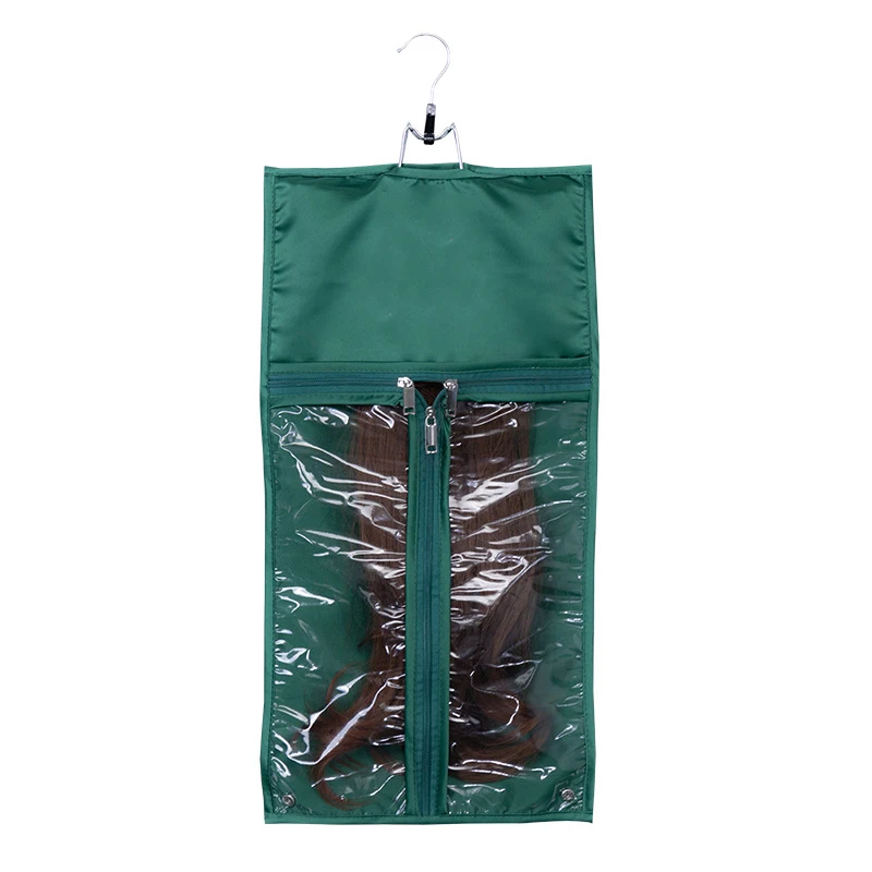 Wholesale Non Woven PVC Window Hair Extensions Storage, custom Wig Bags Packaging Hair Storage Bags With Hanger/