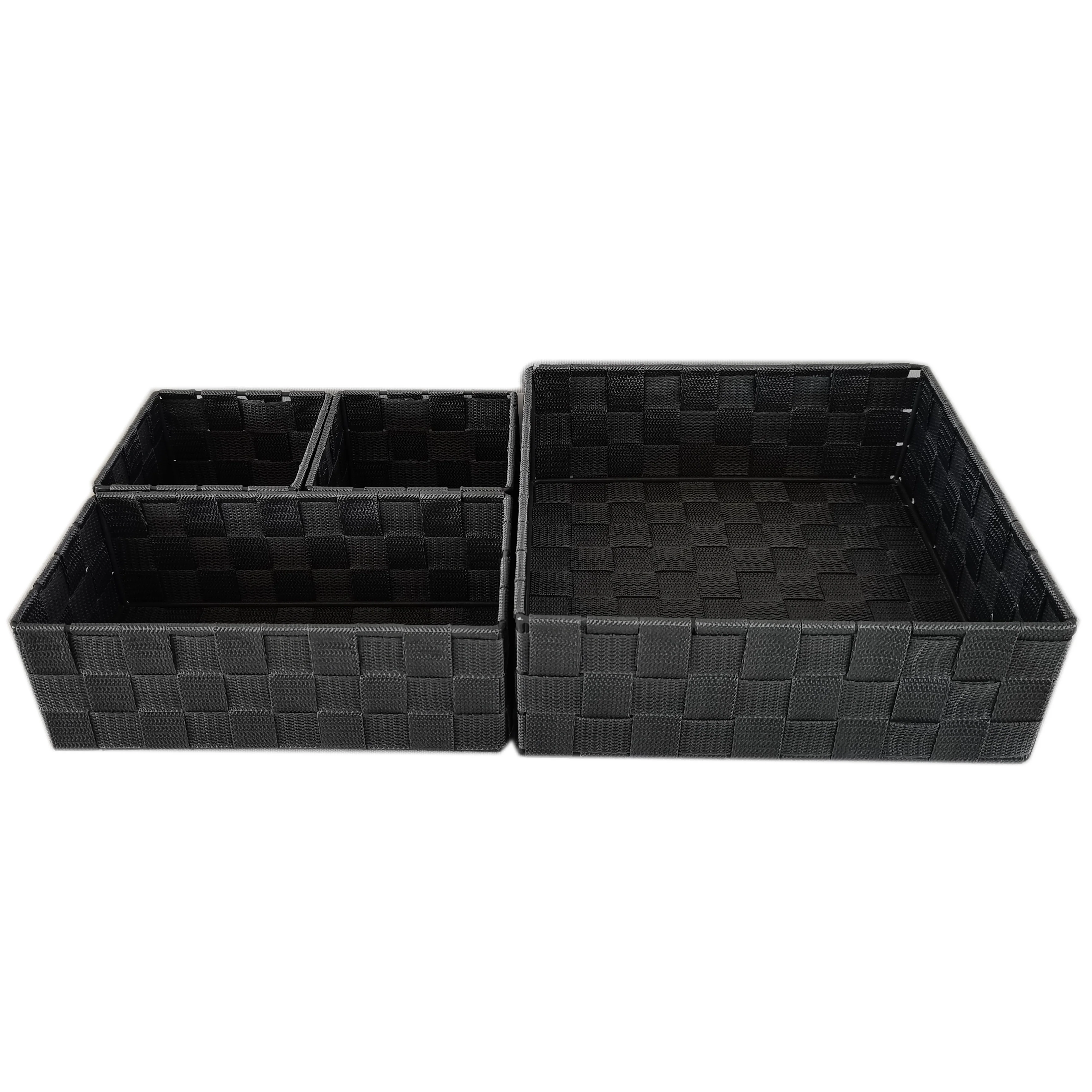 PP belt hand woven basket nylon storage bin