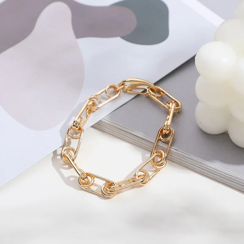  Amazon cross-border creative couples versatile simple new custom paper clip necklace bracelet for men and