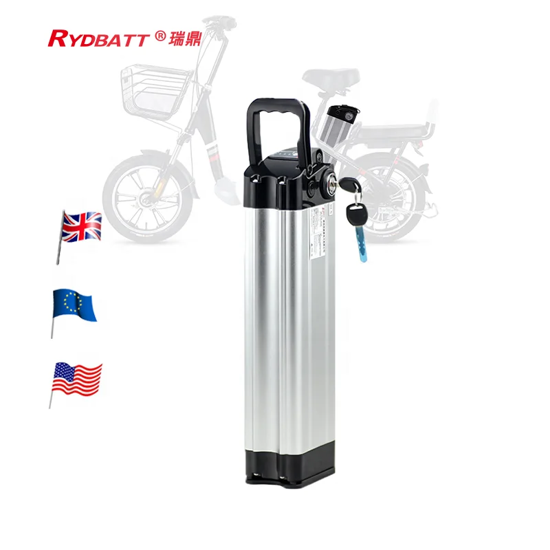 Silver Li-Ion E-Bike Battery 36V 500W Lithium Ion Ebike Battery Case Electric Bike Battery Pack