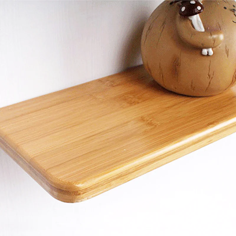 Modern Decorative Bamboo Hanging Floating Commodity Wall Storage Shelves Unit Home Decor for Living Room Kitchen Bathroom
