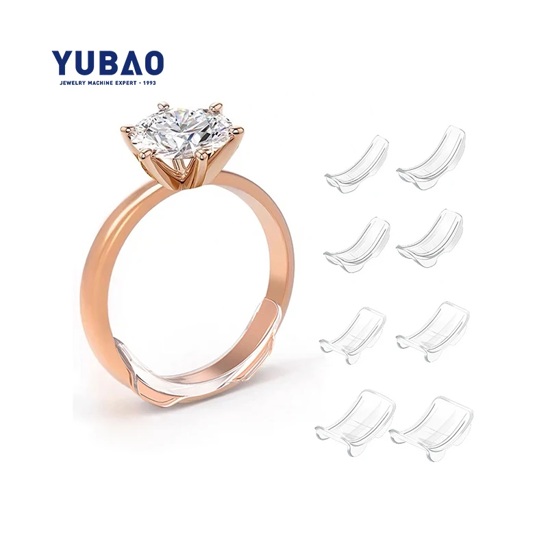 Ring Size Adjuster Tightener 8pcs/set Assorted Sizes Transparent Plastic Silicone Invisible Sizer for Loose Rings