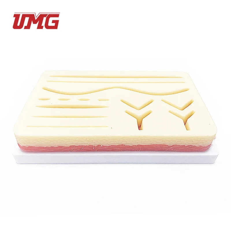 Medical Science Teaching Resources Durable Use Skin Silicone Suture Training Pad model with Cut Wound