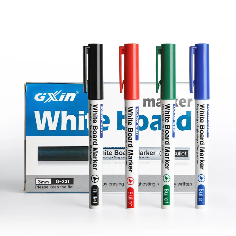 GXIN G-231 multicolor dry erase markers high quality school office whiteboard marker factory price white board marker pen