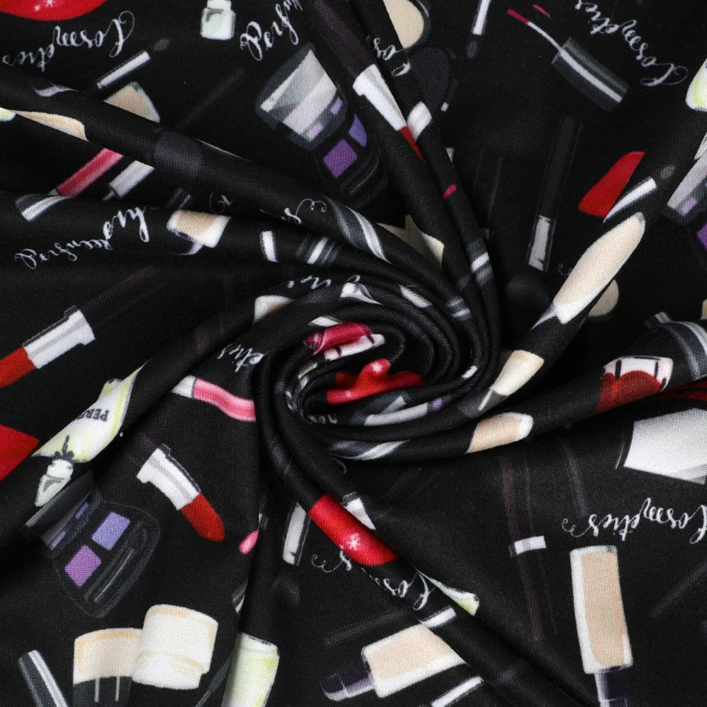 High Quality Custom printing double brushed Polyester spandex  fabric for baby