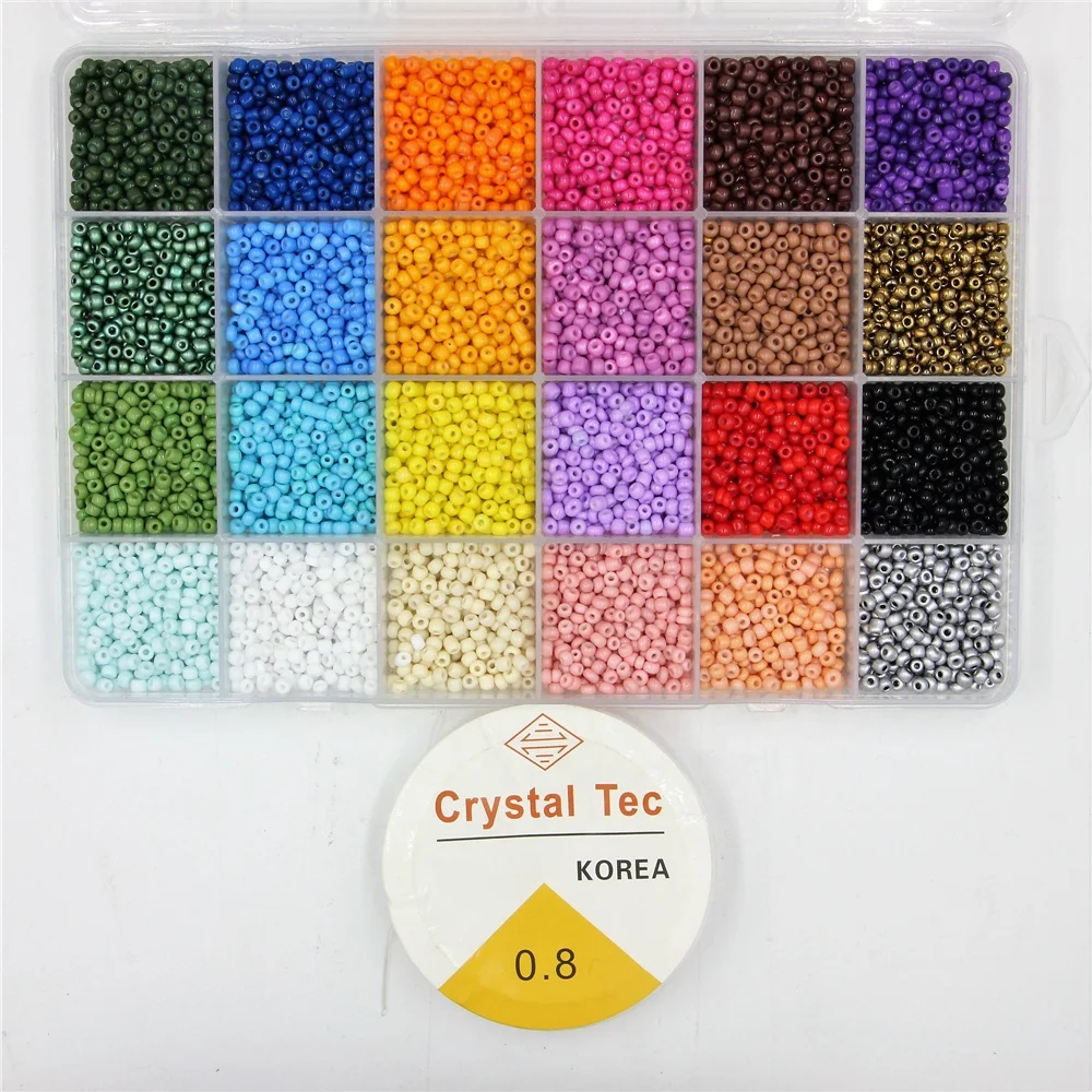 Box Set Glass Seed Beads Clay Acrylic Beads With Tools For Jewelry Making Bracelet Rings DIY Handmade Accessories Jewelry Kit