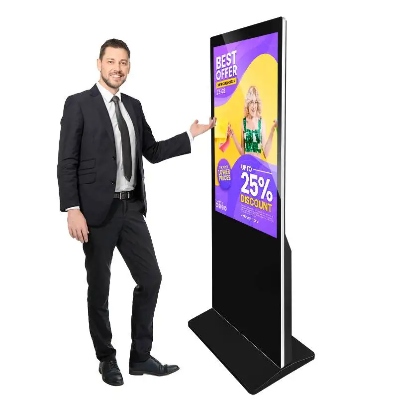 Shenzhen Factory Custom 32 43 49 55 65 inch android Floor Stand digital signage Screen advertising signage lcd display