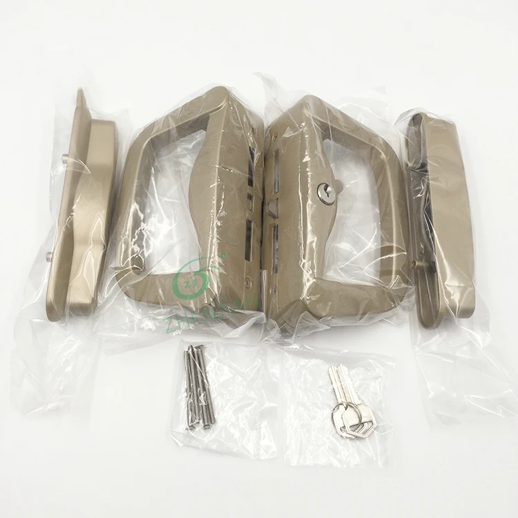 Sliding Door Handle Sliding Door Lock Aluminum Right and Left Double-Pull Sliding Door Handle Lock