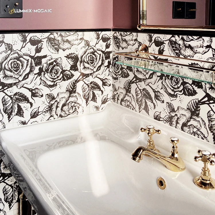 On sale 30*30 hand made pattern printing floor tile ceramic porcelain manufacturers china encaustic cement tile