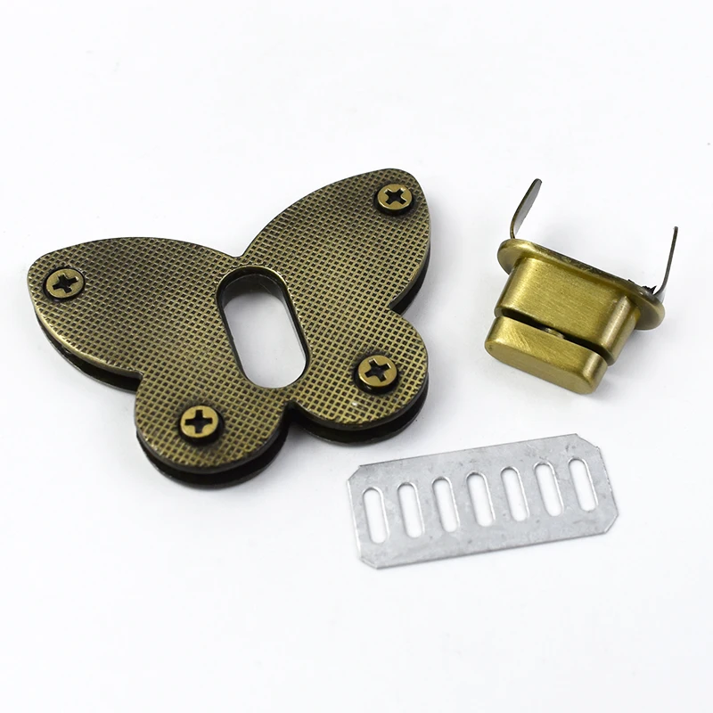 Meetee E6-7 37*52mm Alloy DIY Turn Lock Closure Hook Handmade Hardware Kits for Purses Handbags Leather Bags