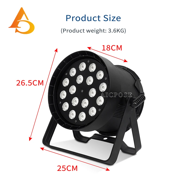 Professional lighting 18x20w par colorful light dmx rgbw led par light for stage