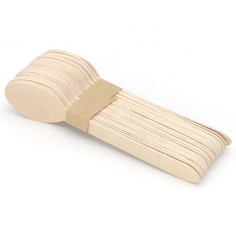 Eco friendly disposable small wooden tea spoon set travel maple mini wood honey coffee fruit salad spoon fork knife cutlery set