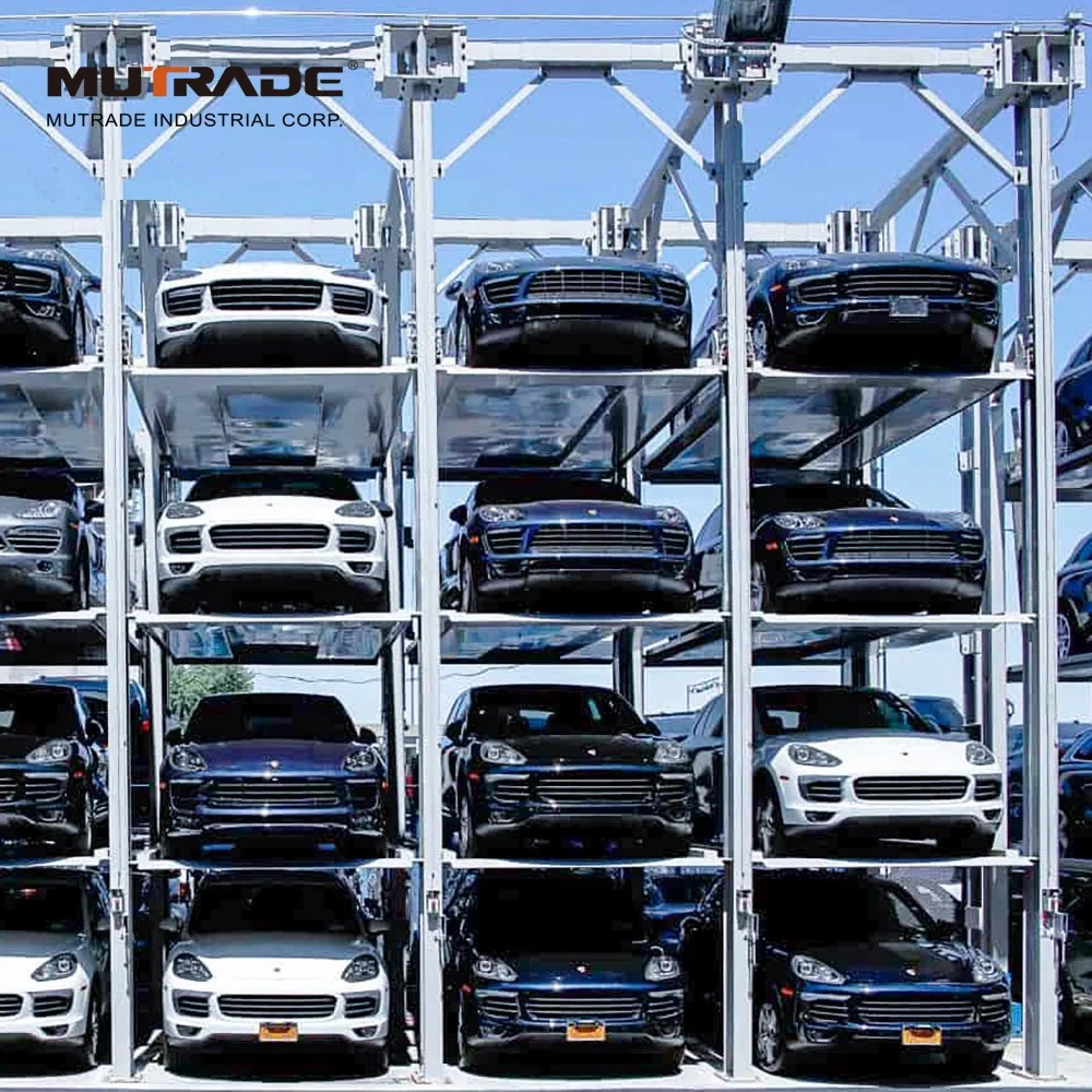 4 post triple stacker car storage lift stacker parking lifts