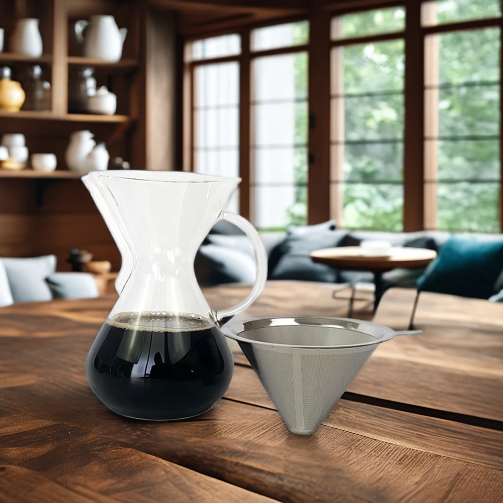 Large Capacity Classic Design Glass Coffee Maker Set Handmade Heat-Resistant Glass Pot for Home Use Box Packed