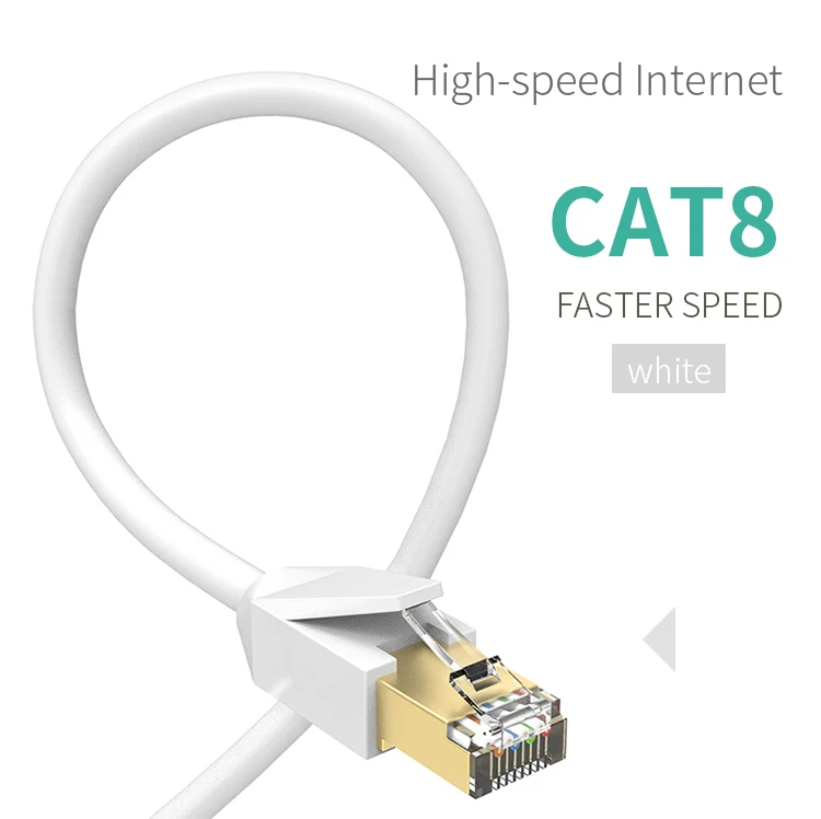 Высококачественный 1 м 2 м 3 м 5 м 10 м RJ45 8p8c ethernet cat8 соединительный кабель
