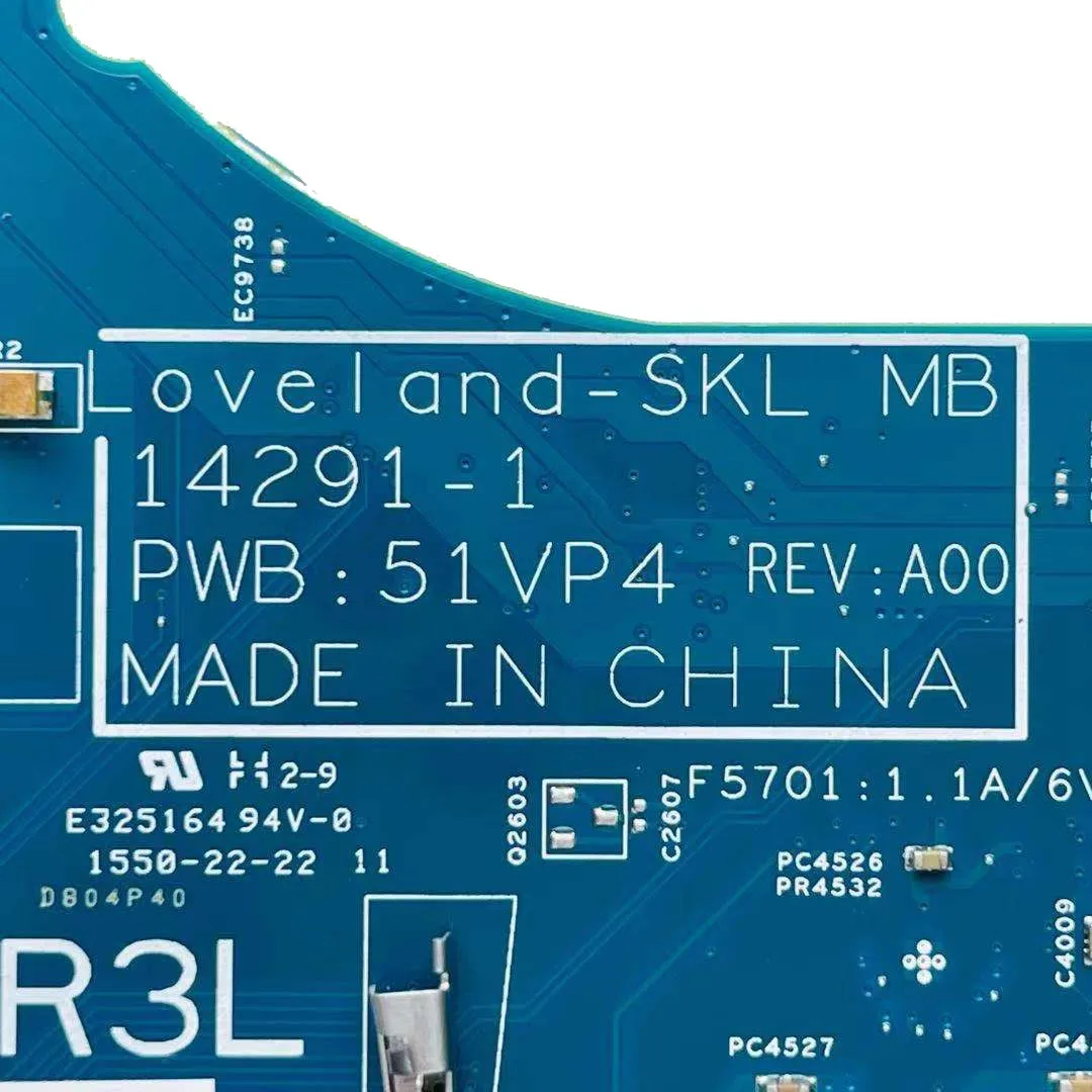 Для DELL Latitude 3470 3570 материнская плата портативного компьютера с SR2EU i3-6100u процессор 0P5M6K P5M6K 14291-1 ПРБ: 51VP4 DDR3L мб 100%