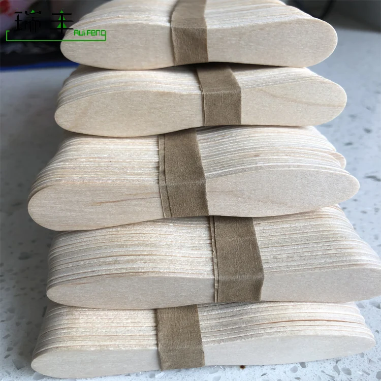 Wholesale Disposable birch Wooden bundled 75mm ice cream spoon