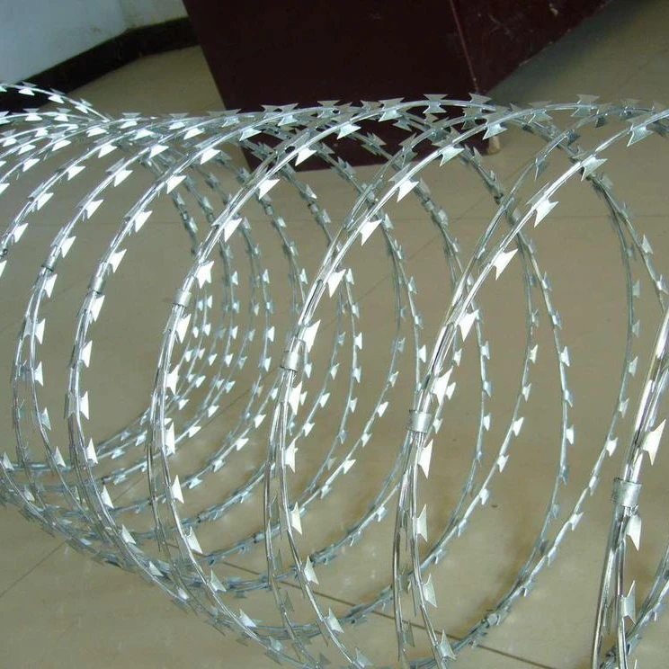 Razor Barbed Wire Burglar Mesh Wires And Electric Fences Single Type Pvc Coated Blade