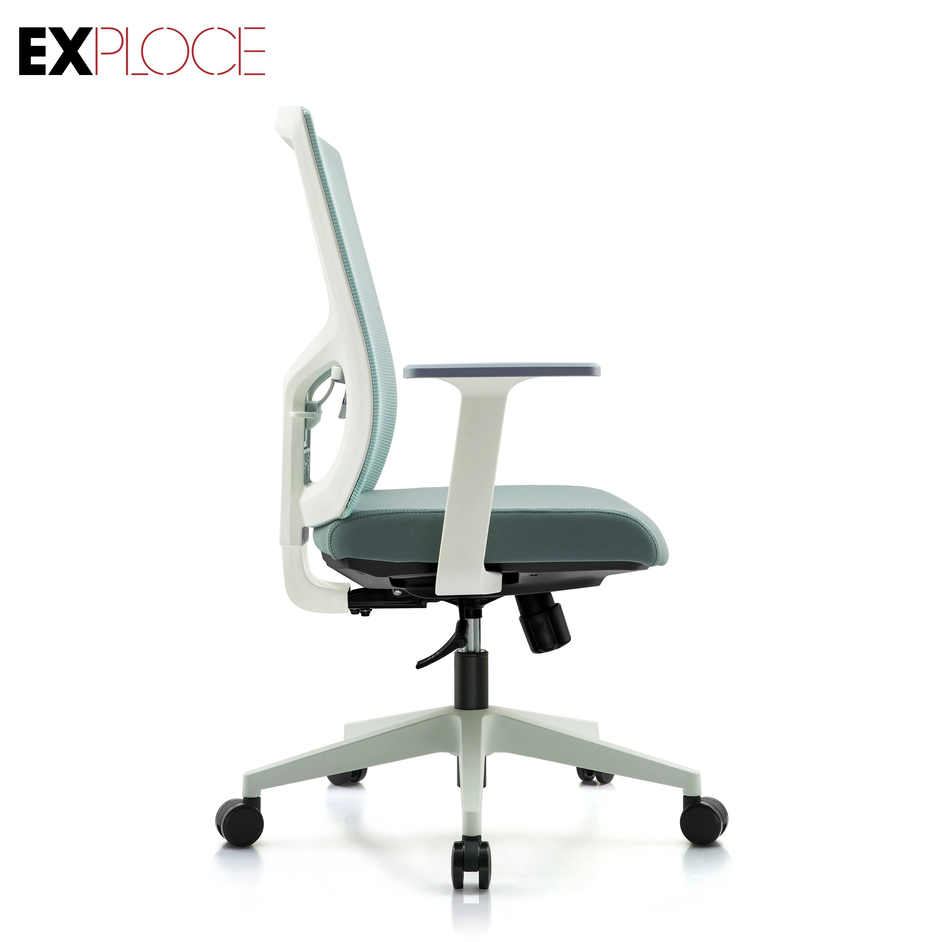 Latest best colorful back adjustable lumbar support manager modern office chair seat in white plastic