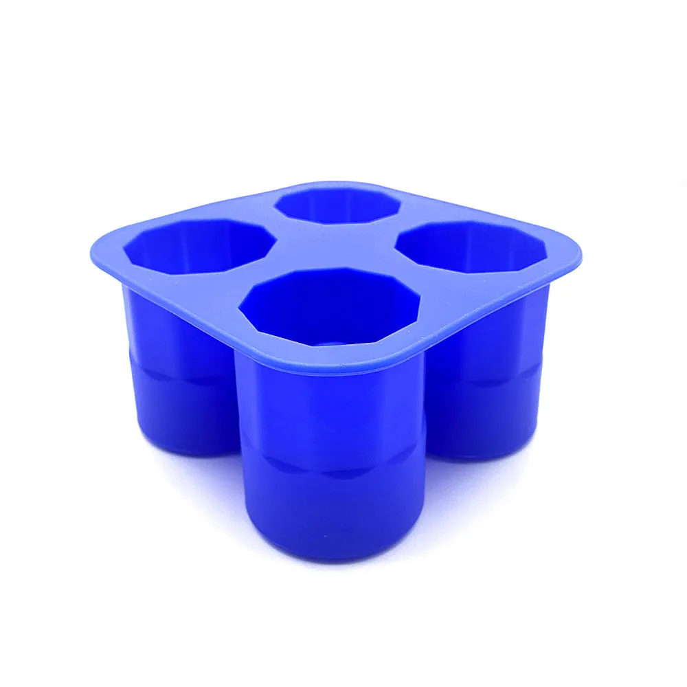 Make Edible Shot Glasses Mold, Gelatin or Candy Shot Glass 4 Cavity Round Silicone Ice Mold Shot Glass