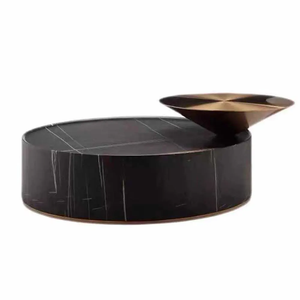 Modern for coffee table sets living room round black glass white marble top oval korean small coffee table