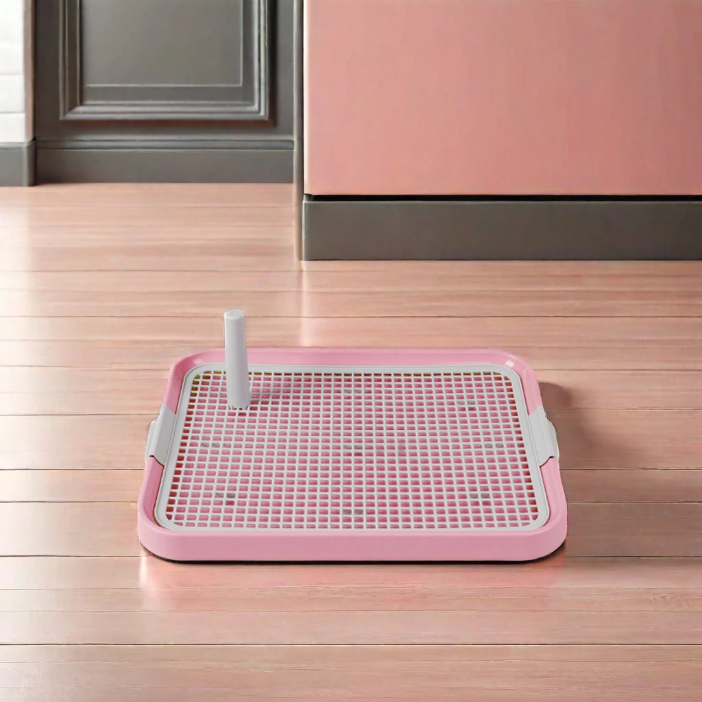 Xianchanpets Durable Indoor Dog Toilet Training Tray Easy Clean Net Shape with Stick for Pet Waste Disposal