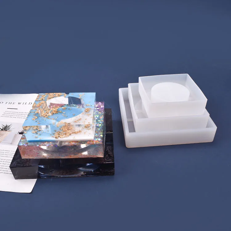 3 Different Sizes of Square Ashtray Dried Flower Resin Decorative Craft DIY Pot Base Mold Epoxy Molds for Jewelry